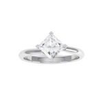 Platinum square cut diamond ring