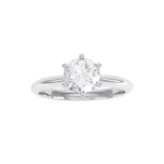 Platinum low six claw style ring