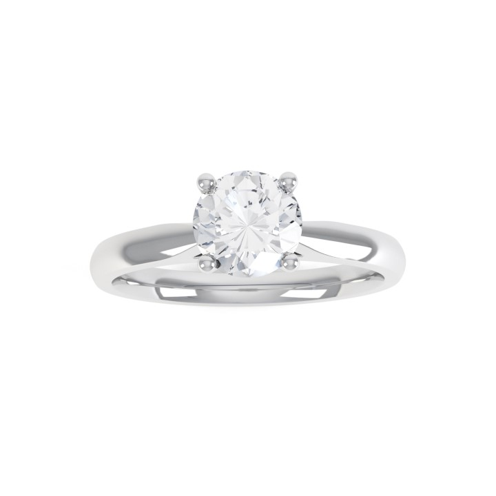 Platinum four claw traditional diamond ring